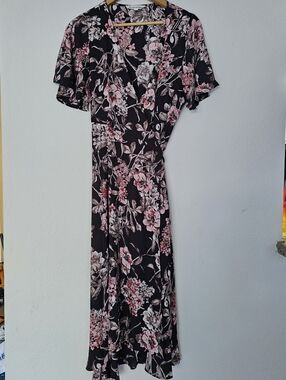 By Together Brown Floral Wrap Dress Size S
